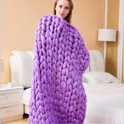 Chunky Knitted Wool Blanket