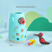 Woodpecker Magnetic Catch the Worm Animal Feeding Game Small Birds Family Toys Children Educate Fishing Toys Set Kids Gift Kit