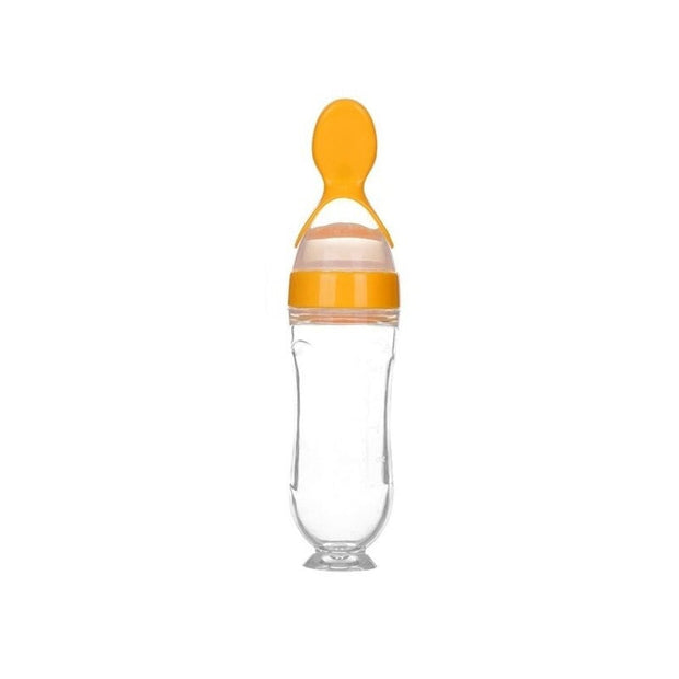 Infant Baby Squeezing Feeding Bottle With Spoon - Aurefy Stores