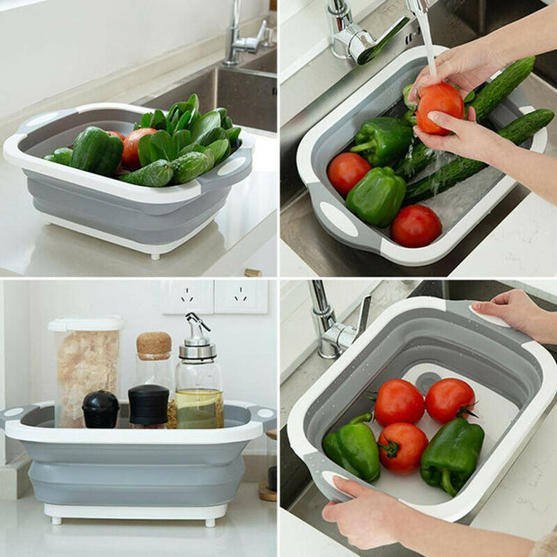 Folding Chopping Board Vegetable Washing Basket - Aurefy Stores