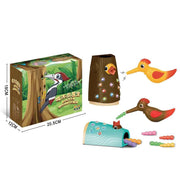 Woodpecker Magnetic Catch the Worm Animal Feeding Game Small Birds Family Toys Children Educate Fishing Toys Set Kids Gift Kit